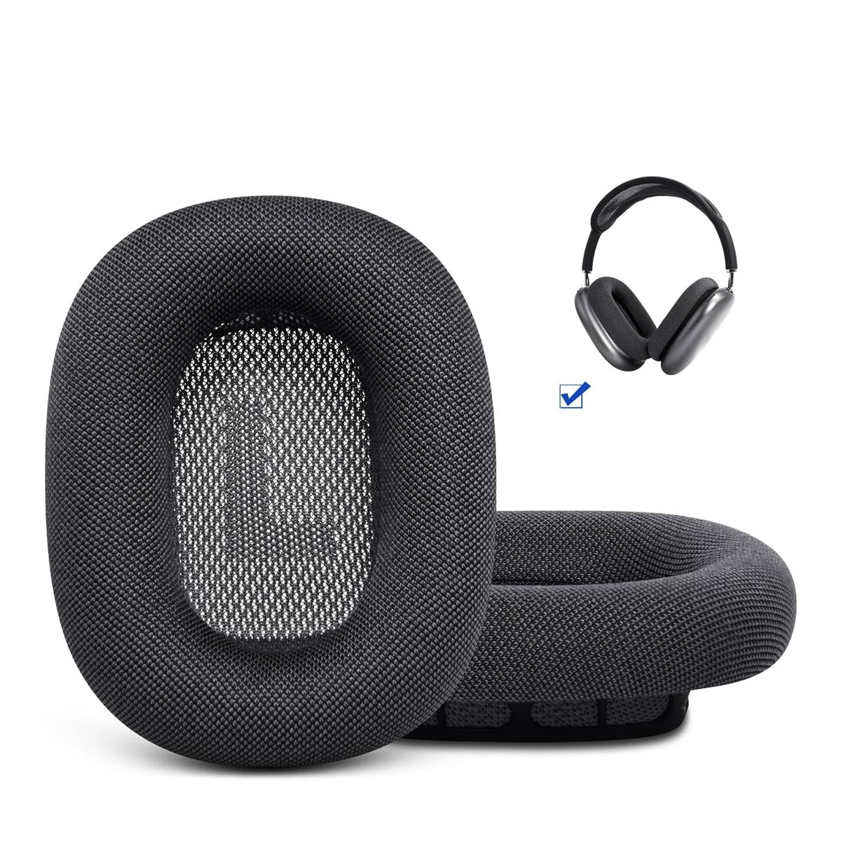 AirPods Max svart nät silikon hörlursskydd, ett par