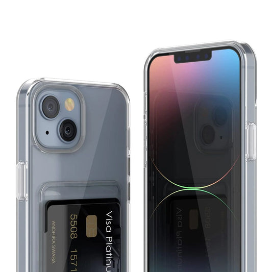 iPhone 14 Case with Card Holder TPU - Transparent