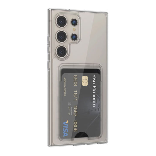 Samsung Galaxy S24 Ultra Mobilskal med Korthållare TPU Rvelon - Transparent