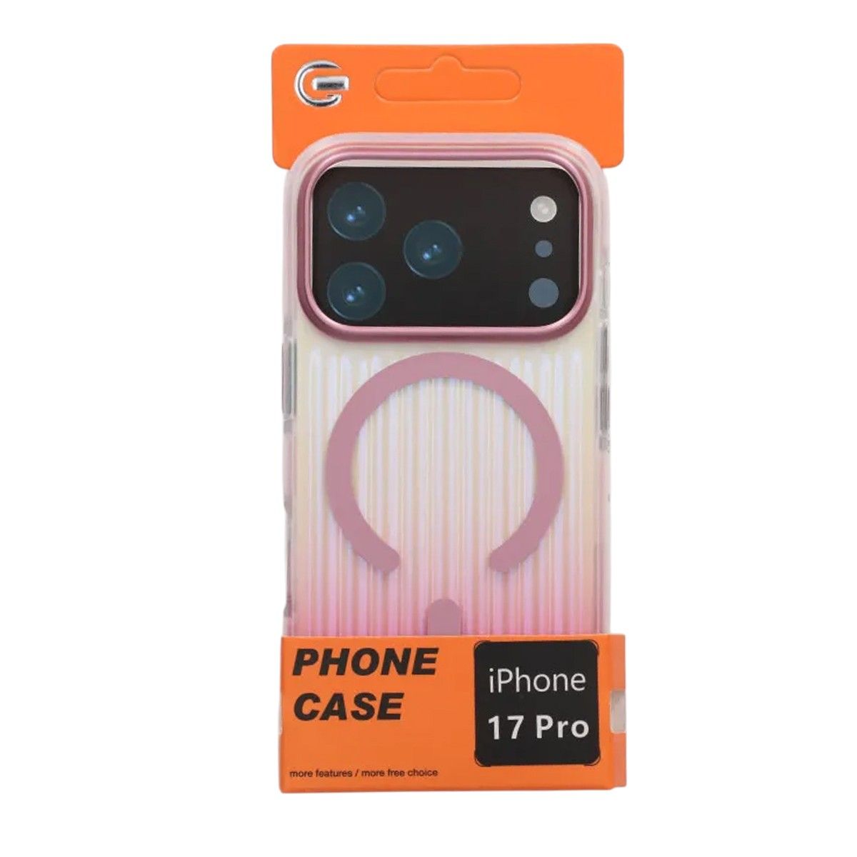 Mobilskal Korrugerad MagSafe för iPhone 17 Pro - Rosa