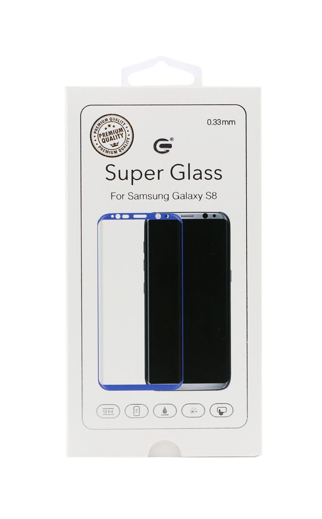 Skärmskydd Samsung S8 - Härdat Japan Glas (Blå)