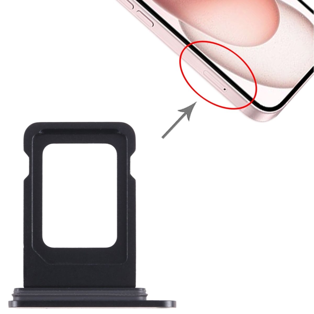 iPhone 15/15 Plus Single SIM Card Tray Black