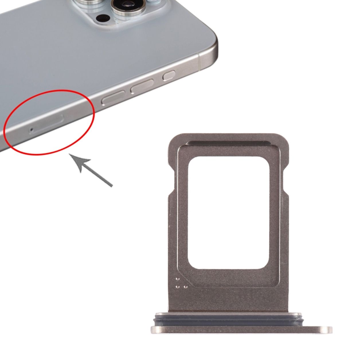 iPhone 15 Pro/15 Pro Max Simkortshållare - Naturlig Titan