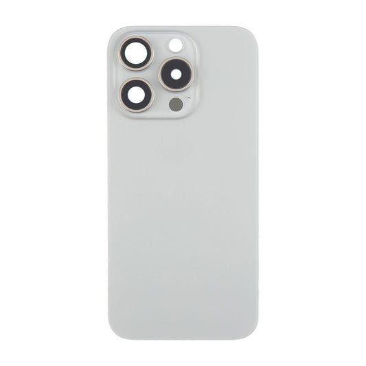 iPhone 15 Pro Baksida Glas med Magnet och Kameralins - Naturlig Titan