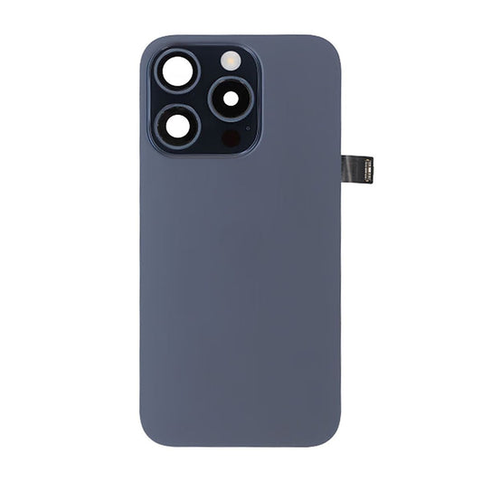 iPhone 15 Pro Back Cover Glass OEM Blue Titanium With Small Parts Magsafe Magnet