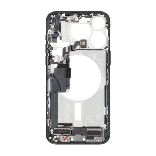 Mittenram med smådelar för iPhone 15 Pro Max - Svart Titan OEM