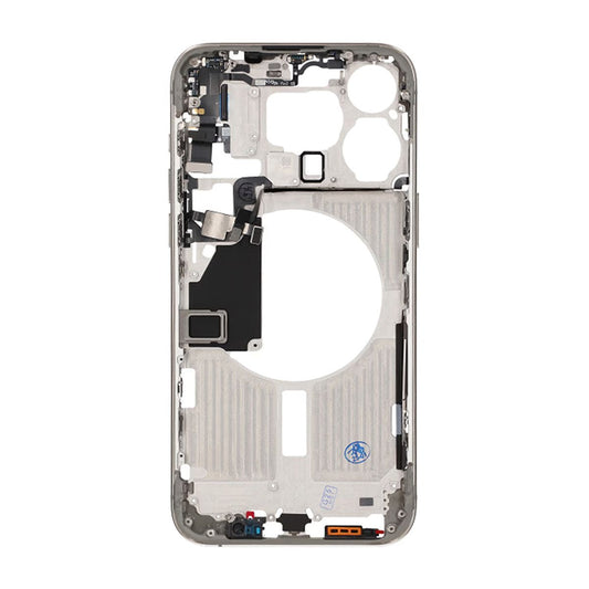 iPhone 15 Pro Max Back Cover Middle Frame Original Natural Titanium With Small Parts