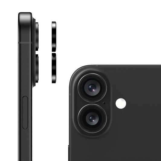 iPhone 16/16 Plus Kameralins med metallram - Svart