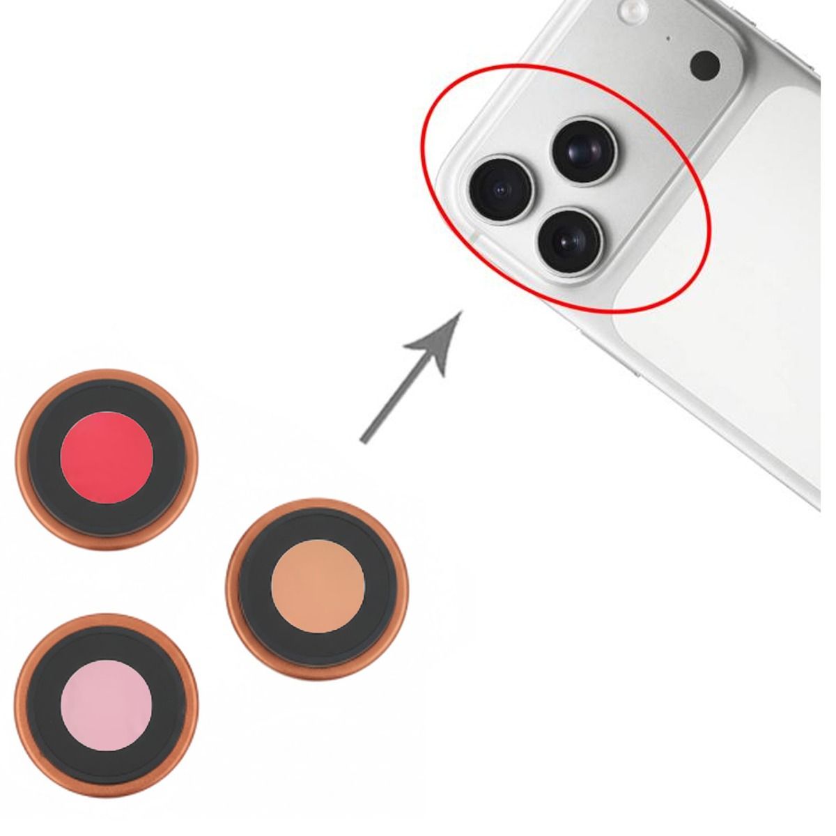 Kameralins med ram för iPhone 17 Pro och 17 Pro Max - Orange