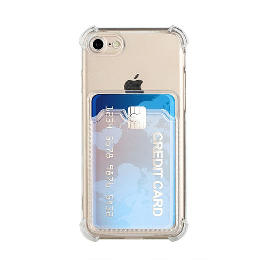Shockproof Case with Card Holder iPhone 7/8/SE 2020/2022 - Transparent