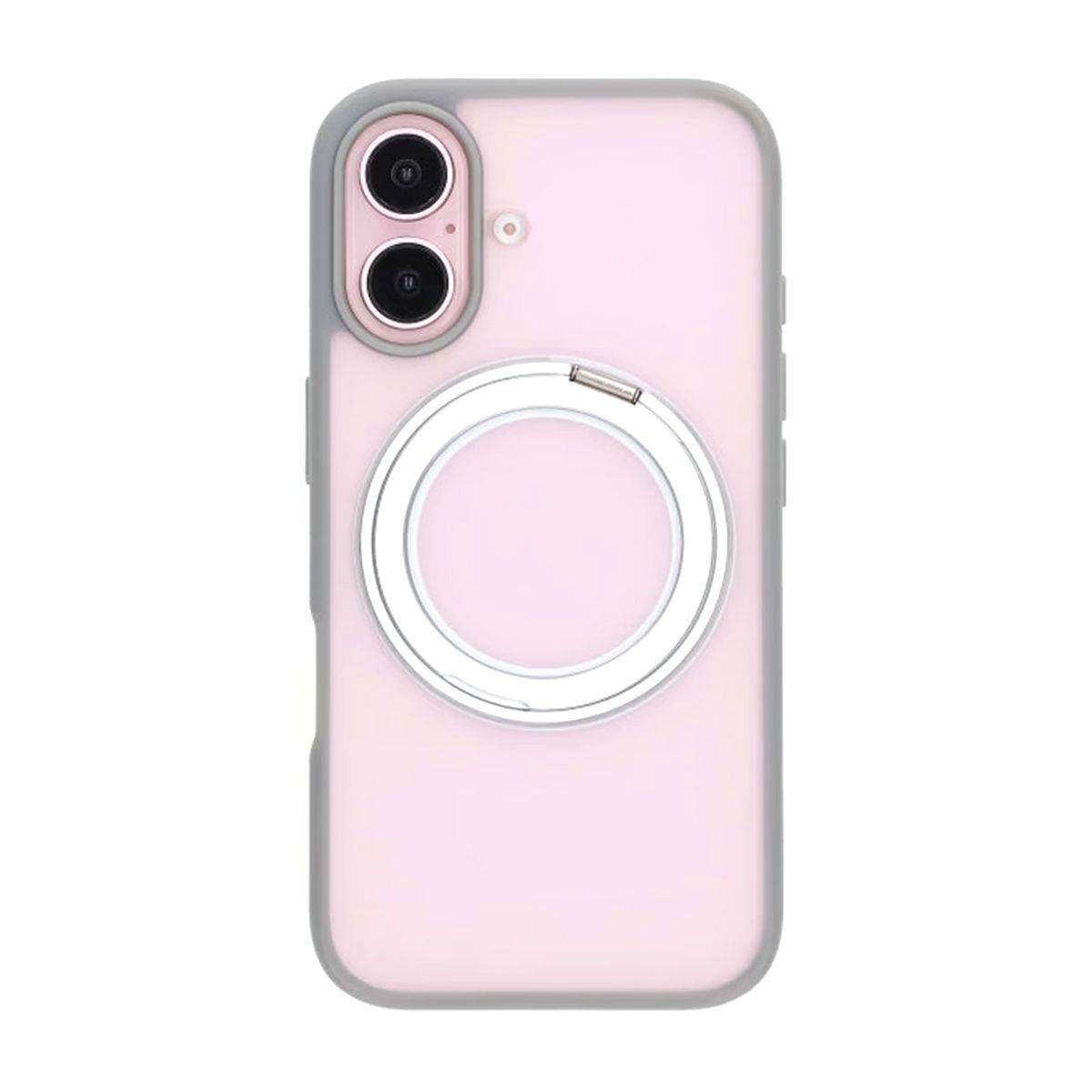 Matte case 360 rotating bracket Mobile Phone Case For iPhone 16 grey