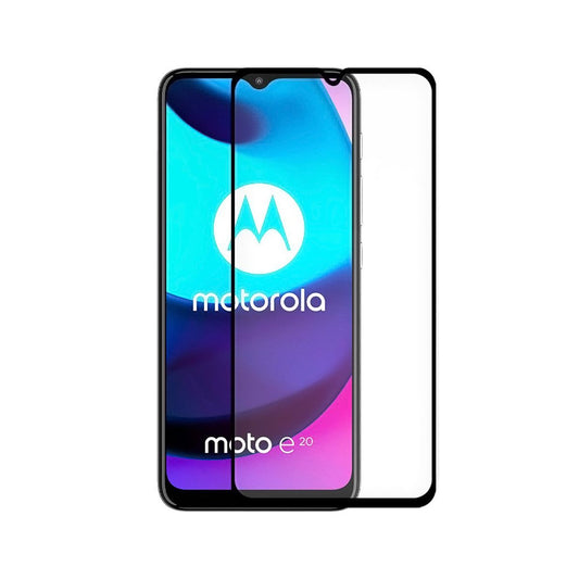 Skärmskydd Motorola Moto E20 - 3D Härdat Glas - Svart Bulk