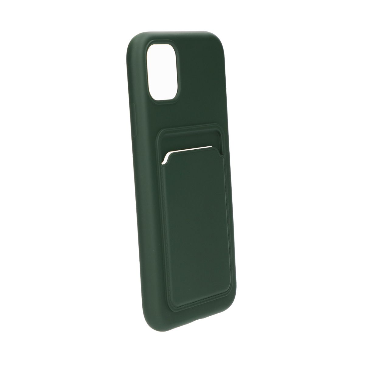 Silicone Case with Card Holder iPhone 11 - Military green