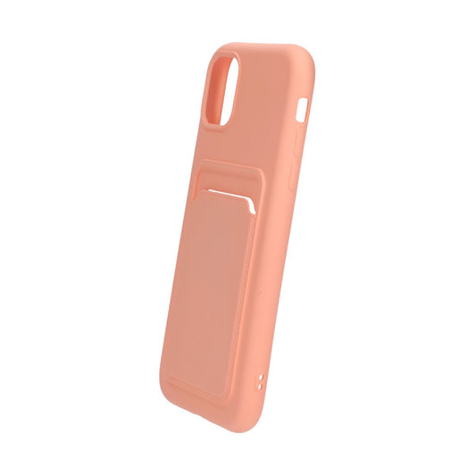 iPhone 11 Silikonskal med Korthållare - Rosa