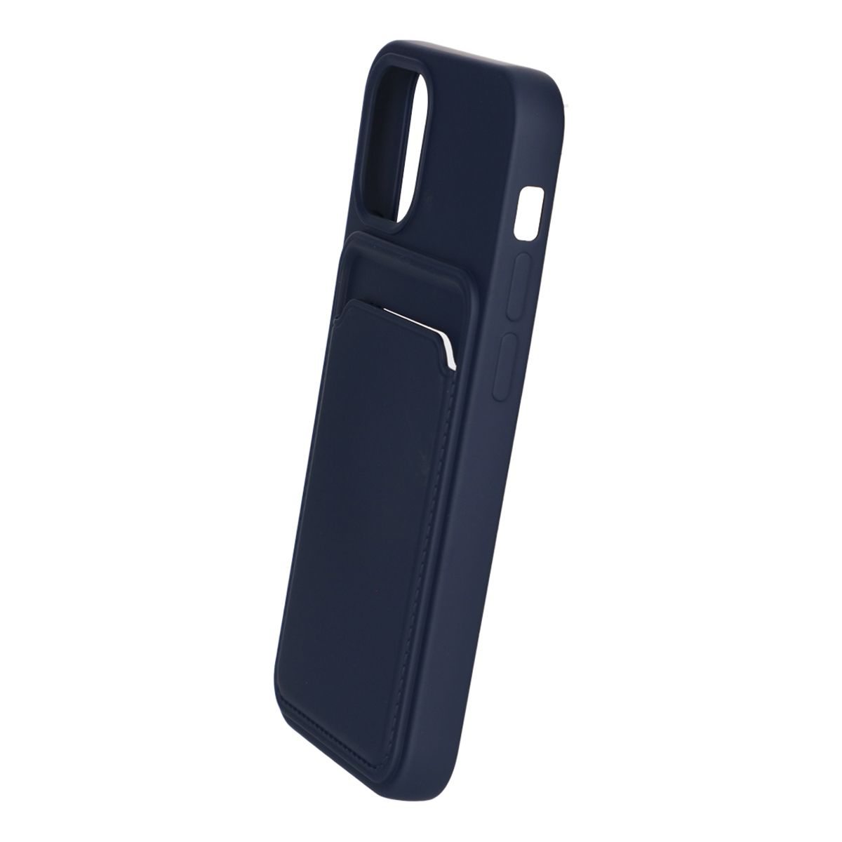iPhone 12 Mini Silikonskal med Korthållare - Blå