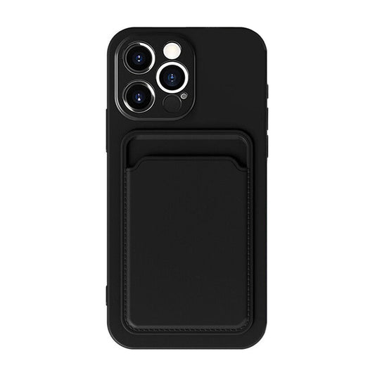 Silicone Case with Card Holder iPhone 13 Pro - Black