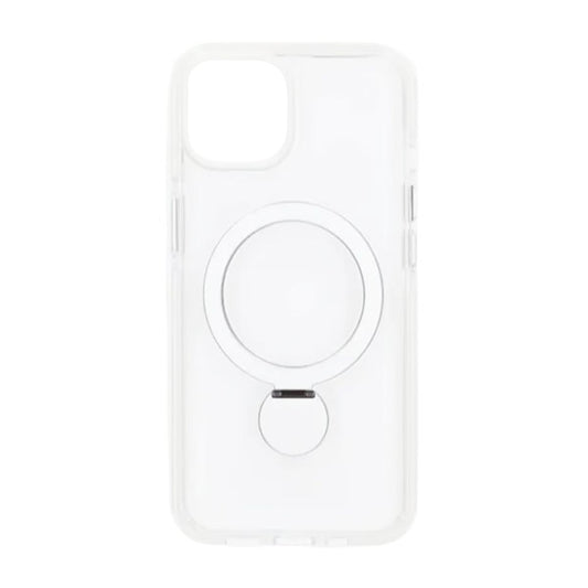 Skal Magsafe till iPhone 13 och 14 - Transparent vit med ringstativ