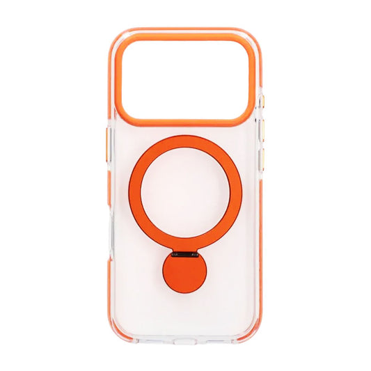 Skal Magsafe till iPhone 17 Pro Max - Transparent orange med ringstativ