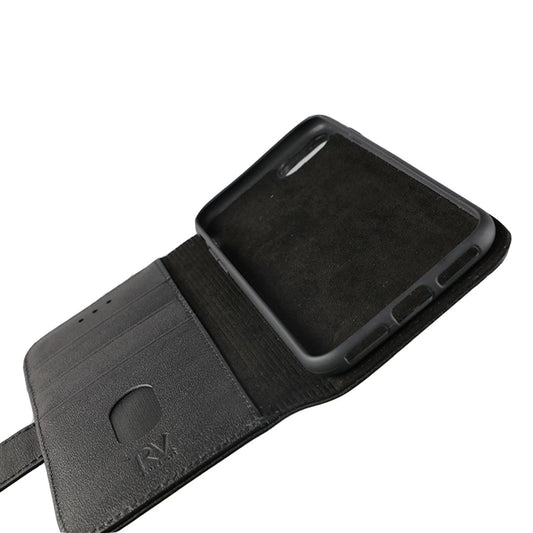 RV Leather Wallet Case-iPhone 7/8/SE 2020-Black