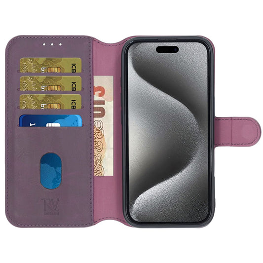 RV Magnetic Wallet Case iPhone 16 Pro Dark Cherry