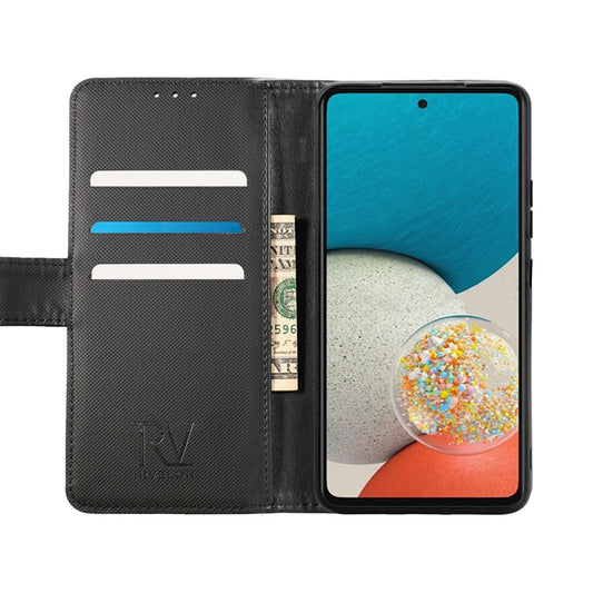 RV Galaxy A53 5G Magnetic Flip Stand TPU+PC Leather Case Black