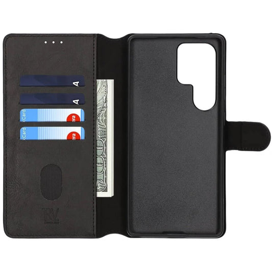 RV Wallet Case Extra Card Galaxy S22 Ultra Black