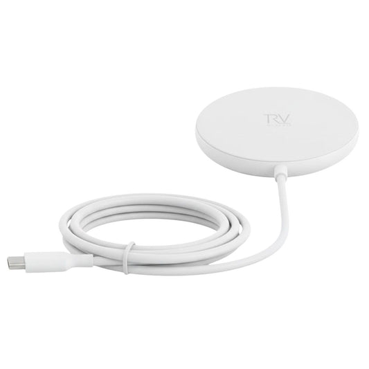 Rvelon Trådlös MagSafe Laddare med Stativ Qi2 15W USB-C - Vit