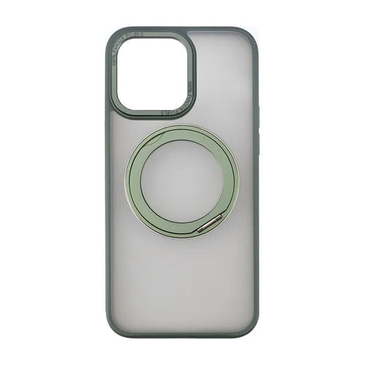 Rvelon TPU + PC Metal Ring Case With MagSafe For iPhone 15 Pro Max Green