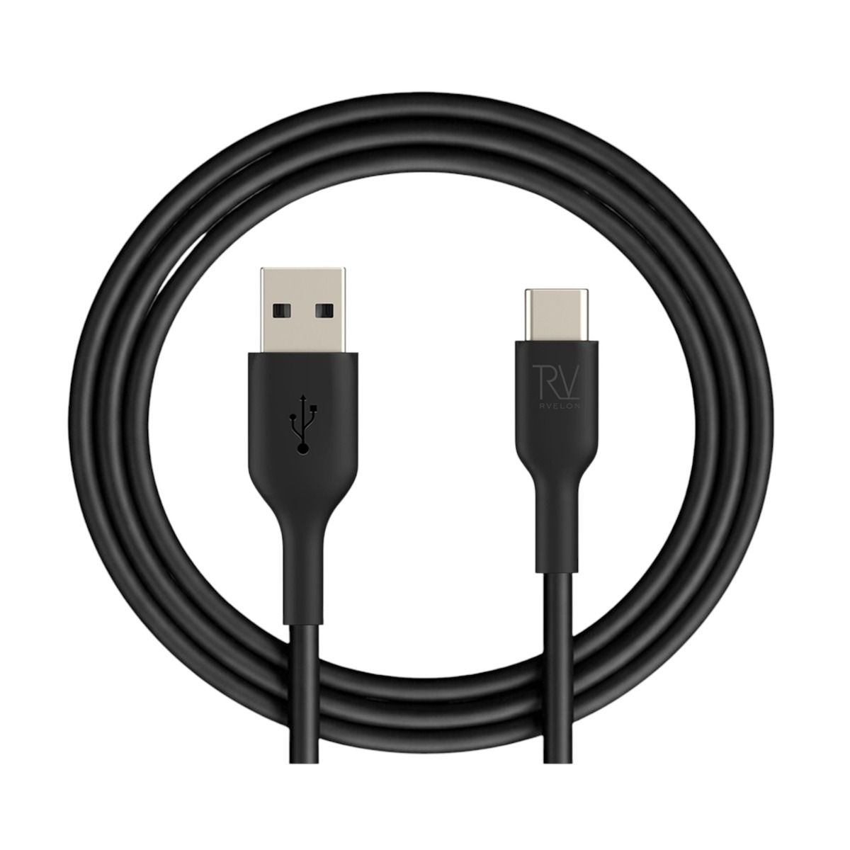 Rvelon USB-A till USB-C Kabel 1 Meter - Svart