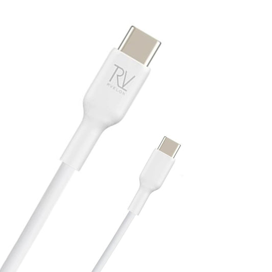 Rvelon USB-C till USB-C Kabel 2m - Vit