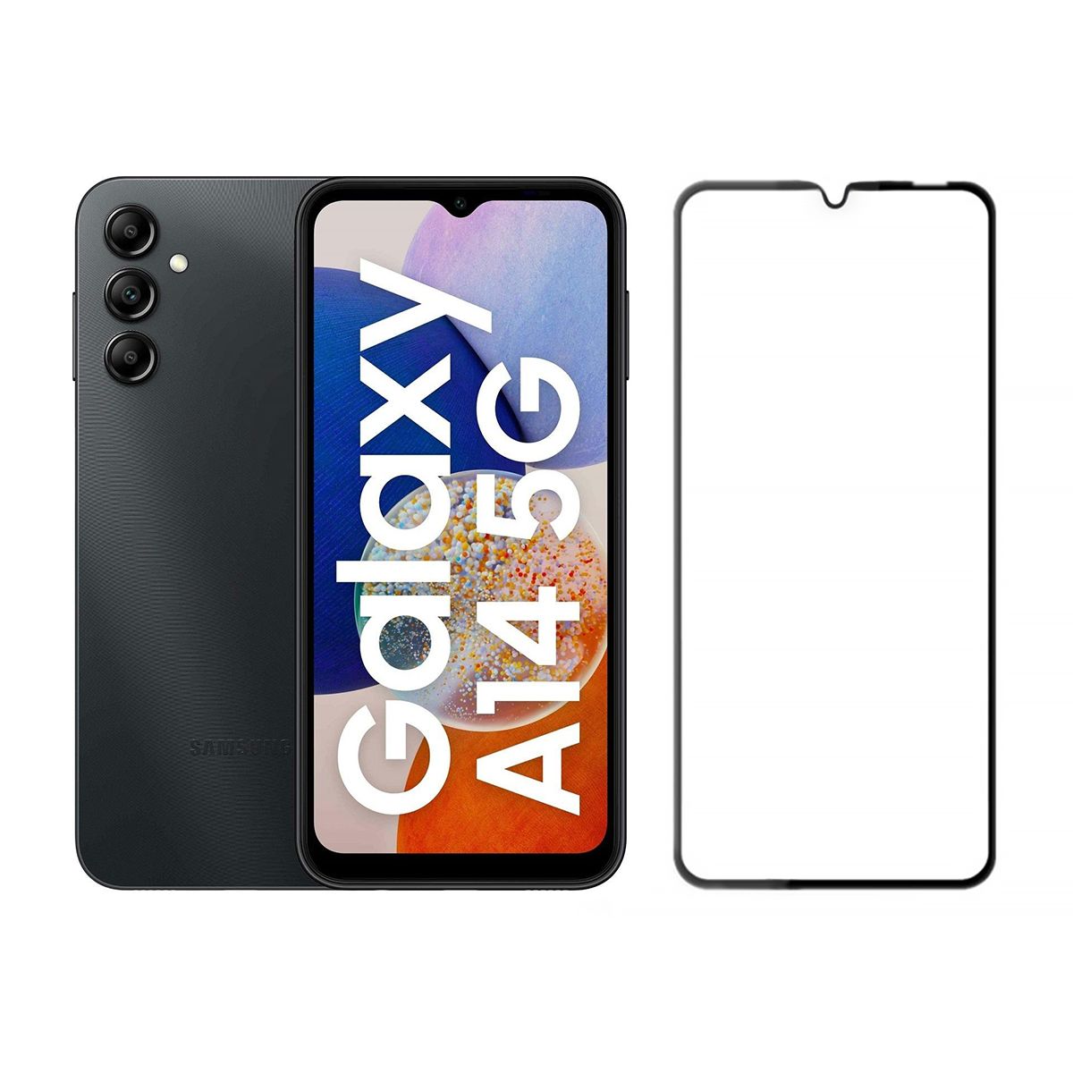 Skärmskydd Samsung Galaxy A14 (4G/5G) - 3D Härdat Glas - Svart Bulk