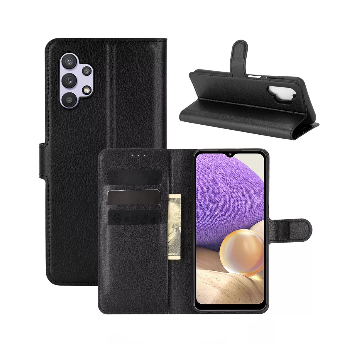 Samsung Galaxy A32 5G Wallet Case Magnet Rvelon - Black