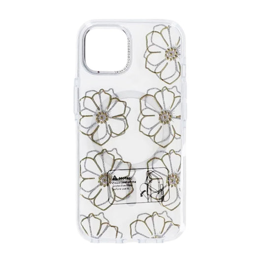 Mobilskal Magsafe till iPhone 15 - Transparent med blommor
