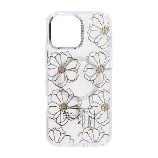 Skal Magsafe till iPhone 16 Pro Max - Transparent med blommor