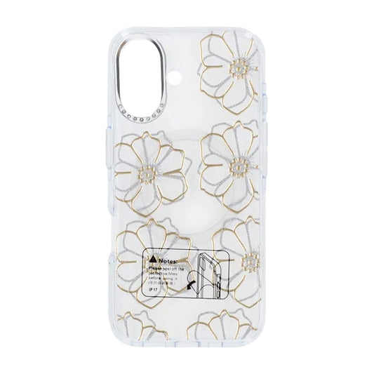 Mobilskal Magsafe till iPhone 17 - Transparent med blommor
