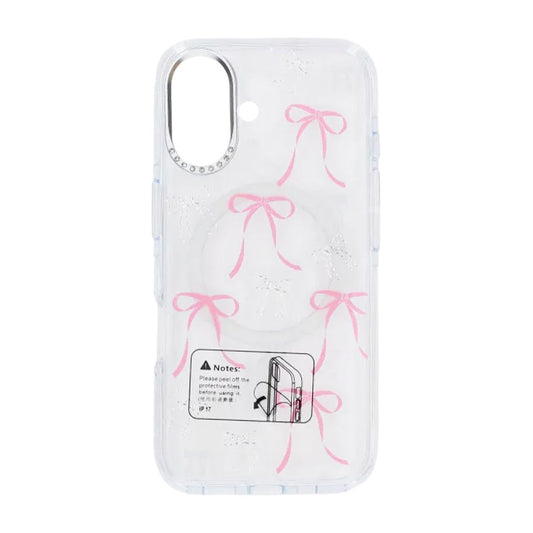 Mobilskal Magsafe till iPhone 17 - Transparent med rosett