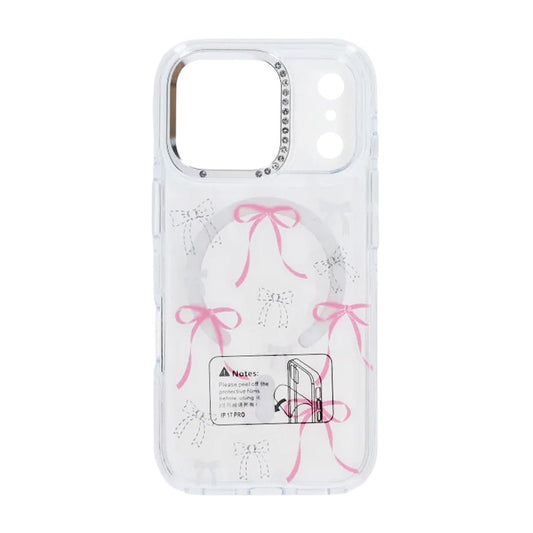 Skal Magsafe till iPhone 17 Pro Max - Transparent med rosett