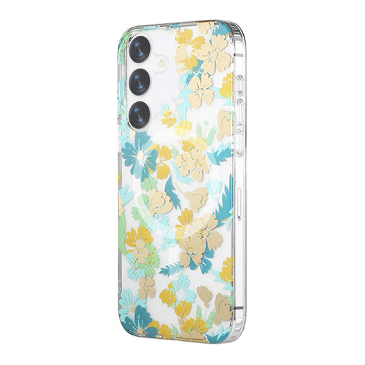 Samsung Galaxy S24 Case Magnet - Flowers Turquoise