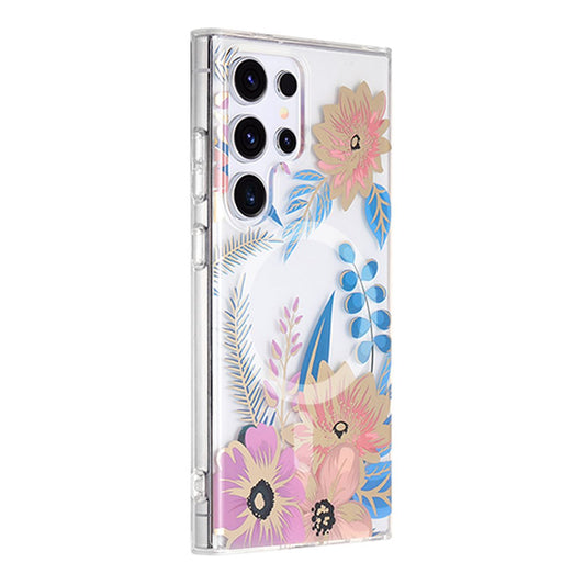 Samsung Galaxy S23 Ultra Case Magnet - Flowers Pink/Blue