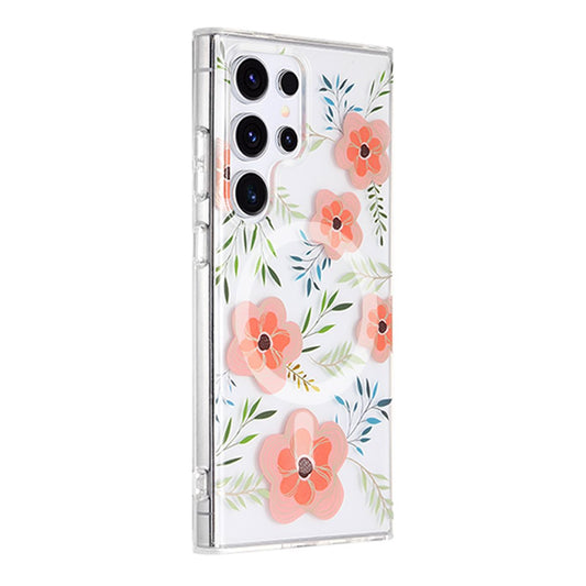 Samsung Galaxy S23 Ultra Case Magnet - Flowers Pink