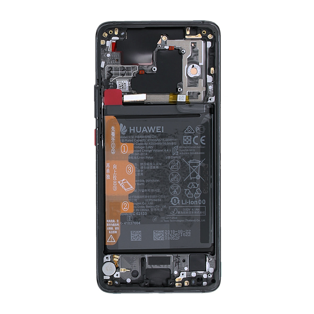 Huawei Mate 20 Pro Skärm med LCD Display med Batteri Original - Svart image 3