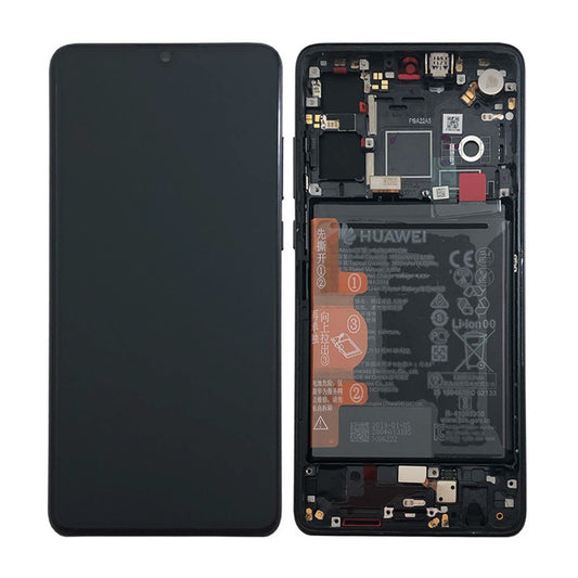 Huawei P30 Skärm med LCD Display och Batteri Original - Svart image 1