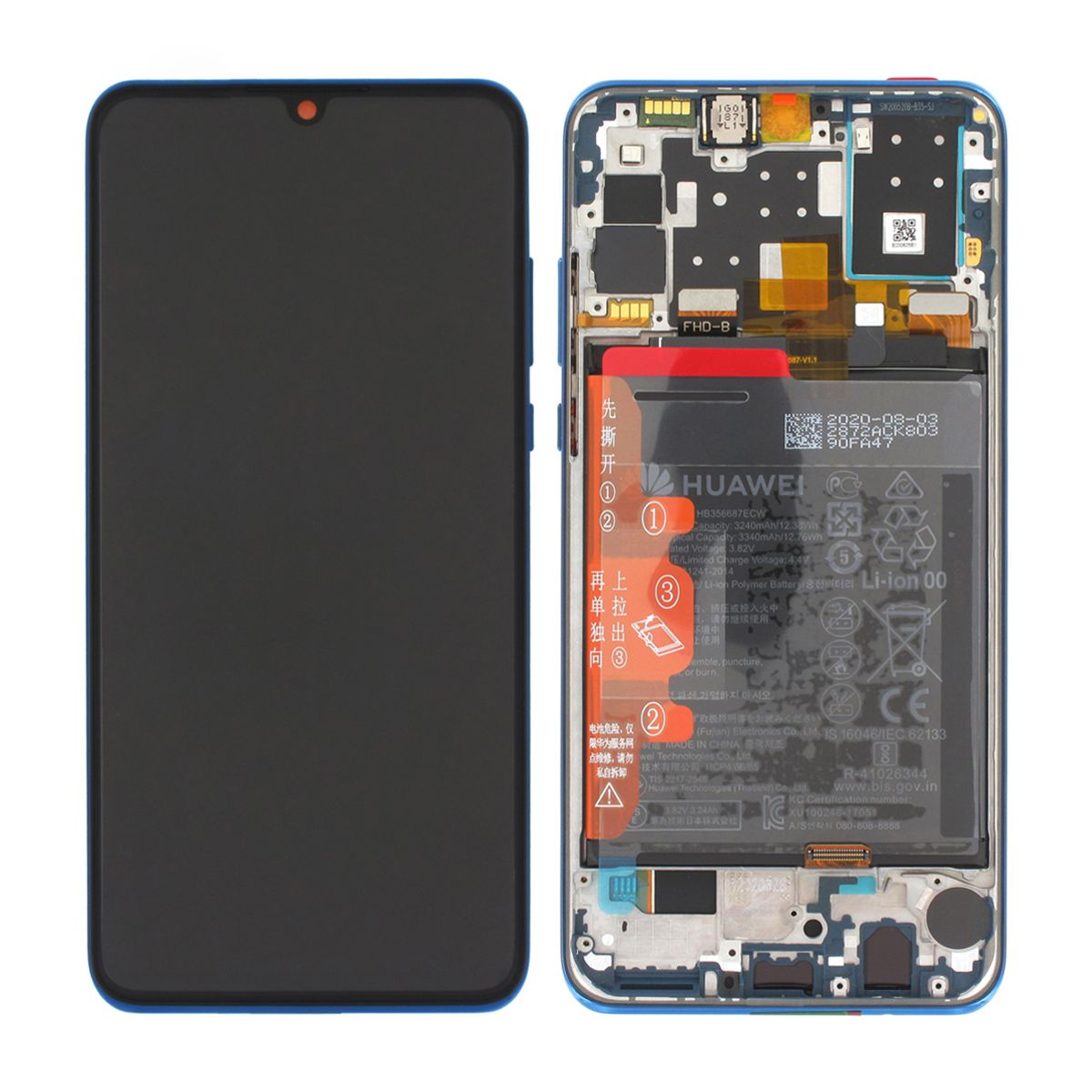 Huawei P30 Lite New Edition Skärm med LCD Display Original - Blå image 1