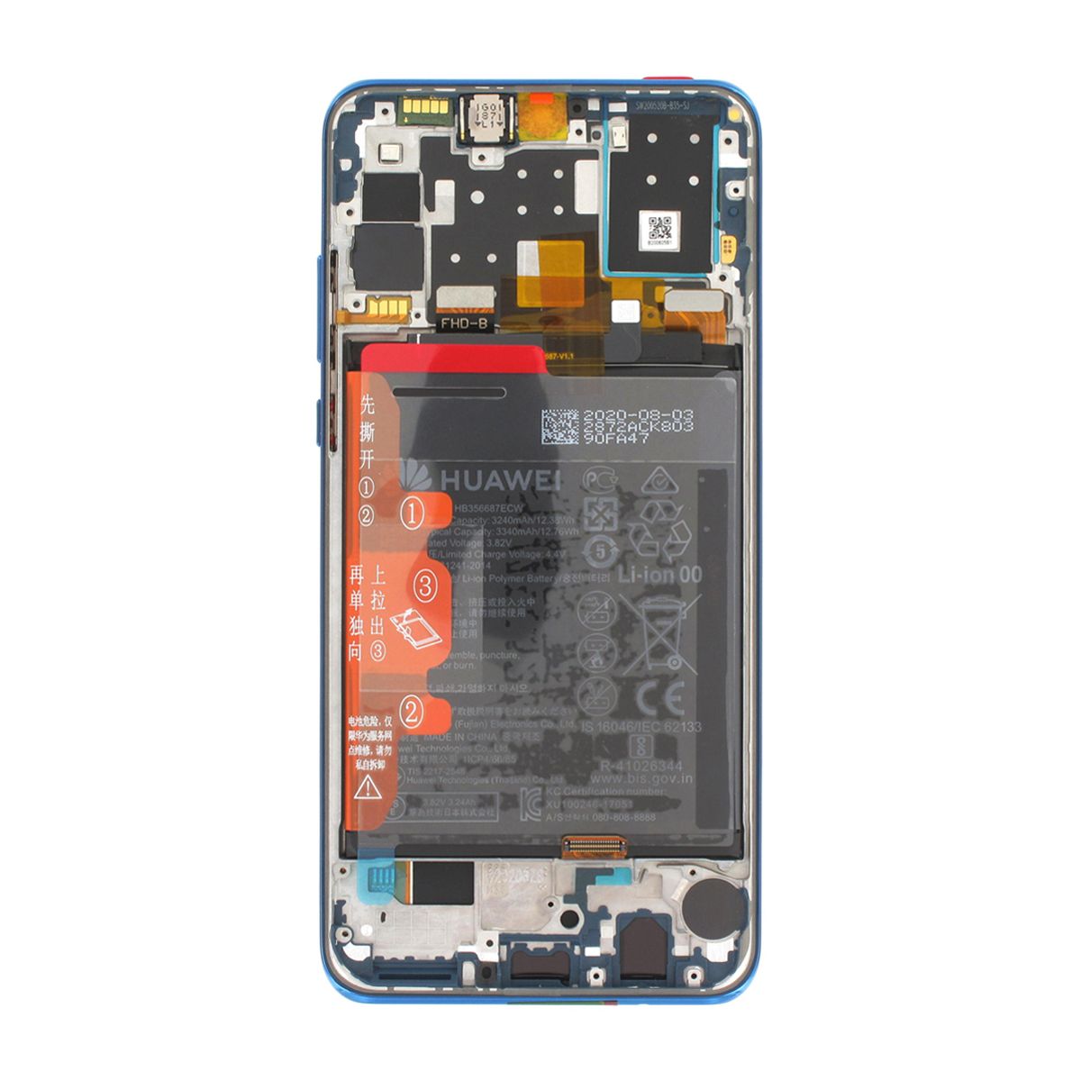 Huawei P30 Lite New Edition Skärm med LCD Display Original - Blå image 3