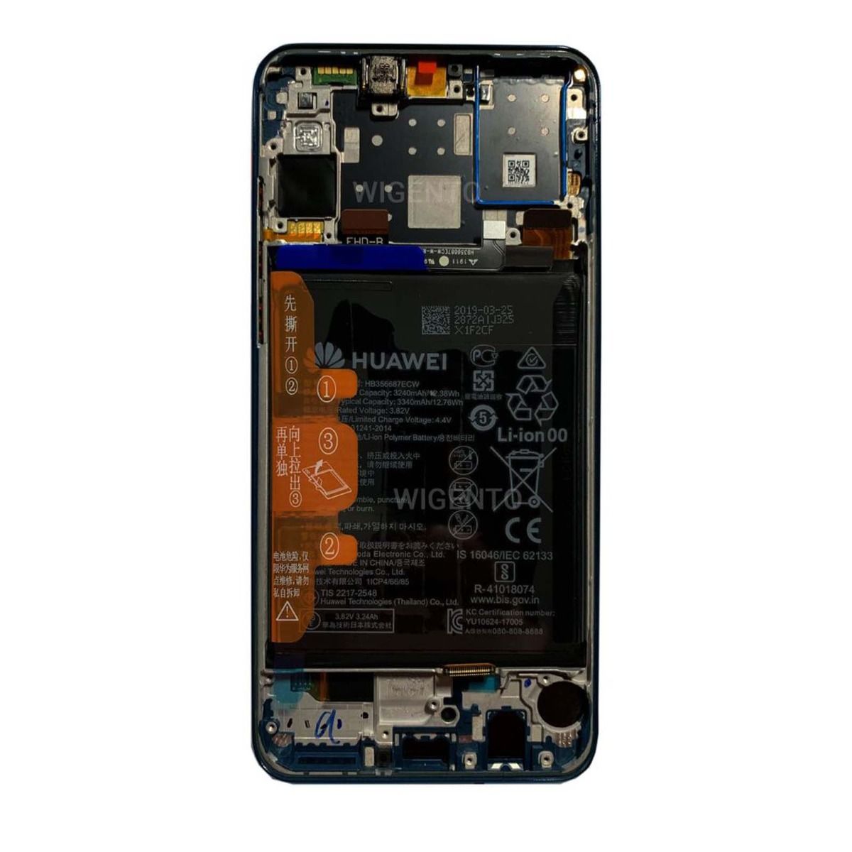Huawei P30 Lite Skärm med LCD Display med Batteri Original - Vit image 1