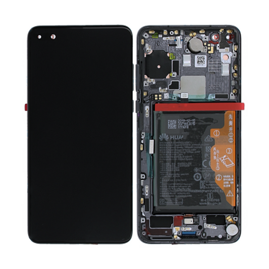 Huawei P40 Skärm med LCD Display + Batteri Original - Svart image 1