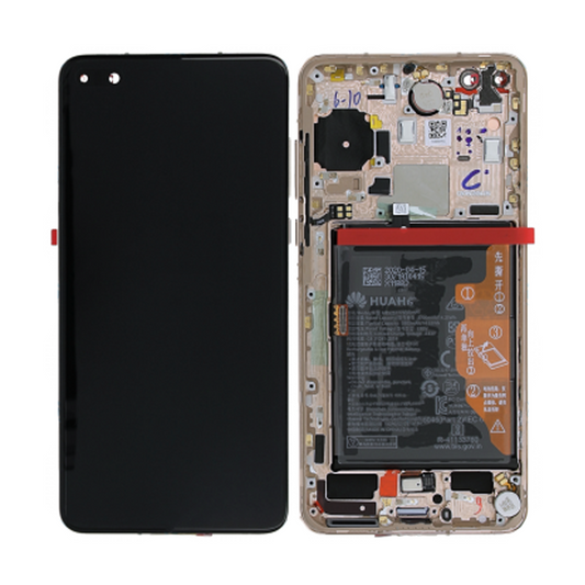 Huawei P40 Skärm med LCD Display + Batteri Original - Guld image 1