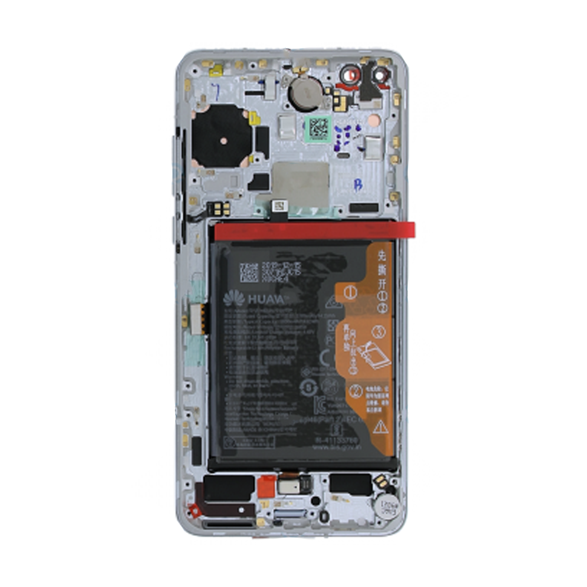 Huawei P40 Skärm med LCD Display + Batteri Original - Silver image 6