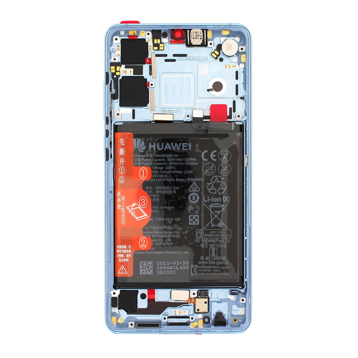 Huawei P30 (New Version) Skärm med LCD Display och Batteri Original - Breathing Crystal image 3