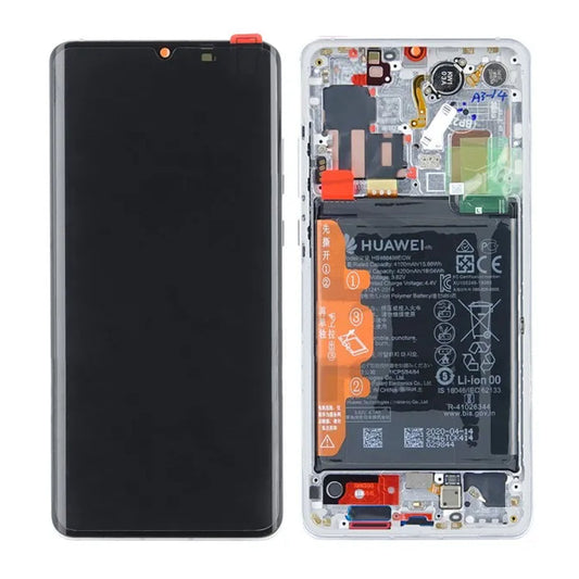 Huawei P30 Pro Skärm med LCD Display + Batteri Original - Silver image 1
